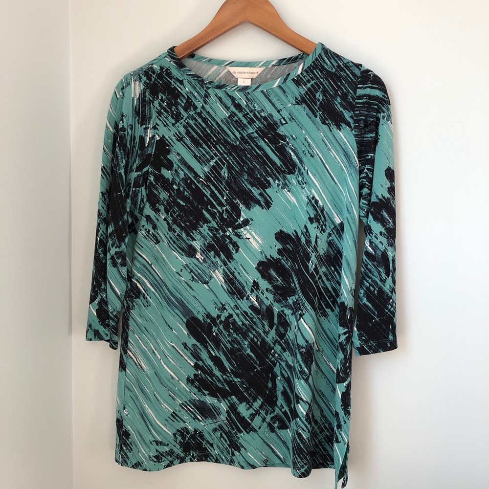 Christopher and Banks Floral Abstract Print Top